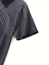Herren kurzarm-polo-shirt - auffälliges schwarzes matrix-design für lässige anlässe