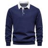 Männer polo-hals sweatshirt – vielseitiger langarm pullover aus hochwertiger baumwolle