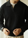 Gestrickter polo-pullover - edle herren-strickmode
