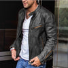 Leder-bikerjacke – klassischi zip-up herrenjacke