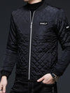 Männer steppjacke - elegante schwarze freizeitmode mit modernem reissverschluss-design