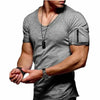 Lässiges v-ausschnitt t-shirt - herren kurzarm shirt