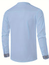 Männer langarm henley shirt - geometrisches muster für lässige oder büro-outfits