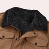 Männer suedette jacke mit fleece innenfutter - trendige winterbekleidung in braun für lässige anlässe