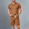 Männer freizeit-polo kombination - modisches kurzarm-shirt und shorts für den alltag