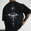 Männer t-shirt mit einzigartigem kompass design - lässige abenteuerbekleidung für männer