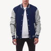 Männlicher varsity-style baseballjacke - modisches freizeitoutfit mit angenehmem schnitt