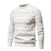 Männer strickpullover mit modernem geometrischen muster – weiche und kuschelige winterstrickmode für den alltag