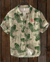 Männer casual shirt mit vintage koi-fisch design - künstlerisches kurzarmoberteil für den alltag
