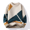 Männer casual sweater mit stylischem geometrischem design - warme strickmode für den alltag