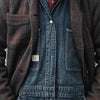 Männliche vintage karo revers jacke in braun - gemütlicher casual-look mit lagen-style