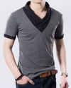 Männer t-shirt mit auffälligem kragen – lässiger stil für den alltag, aus softer stoffqualität