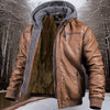 Männers lederjacke mit kapuze - lässiger chic