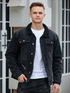 Männliche legere jeansjacke mit sherpa-fütterung - stylische oberbekleidung für den alltag