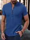 Männer kurzarm henley-shirt - leichte, lässige baumwolloberteil