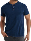 Männer denim henley t-shirt – lässiger freizeitstyle für jeden tag