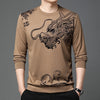Männershirt mit drachenprint – trendiges langarm-tee für den casual-look