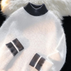 Männer fuzzy weisser strickpullover - gemütlicher pulli für den alltag