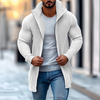 Männlicher ribbed strick-cardigan - vielseitiger mid-length für büro und freizeit