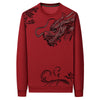 Männershirt mit drachenprint – trendiges langarm-tee für den casual-look