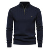 Männer pullover mit stylischer rippstruktur und halb-reissverschluss - warmer winterlook für freizeit und büro