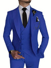 3-teiliges herren-anzugblazer-set für smarte bürooutfits - eleganter weste und hose ensemble