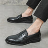 Herren elegante leder slipper - stilvoll für büro & abendanlässe