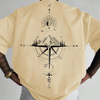 Männer t-shirt mit einzigartigem kompass design - lässige abenteuerbekleidung für männer