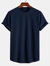 Männers muscle-fit ribbed t-shirt - leichtes freizeitoberteil für den alltag