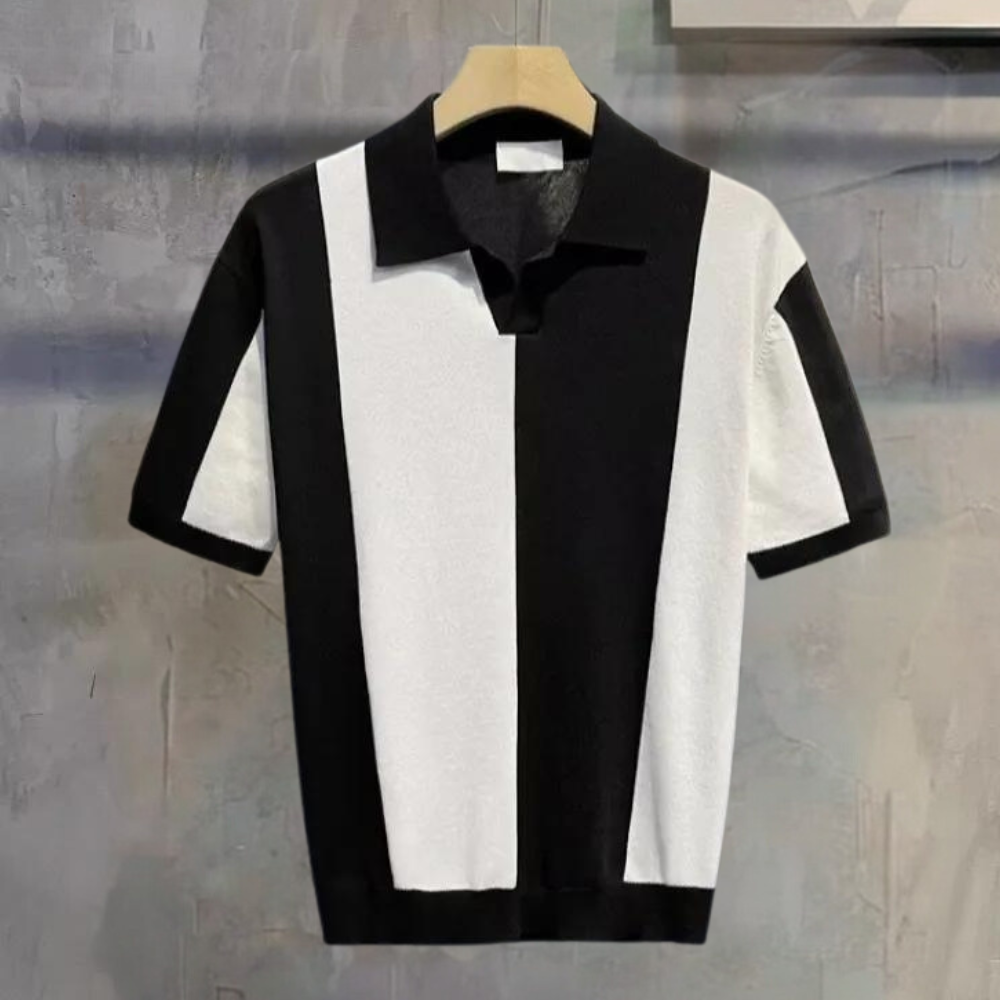 Herren Strick-Polohemd - Zeitgemäßes Kurzarm-Shirt Casual