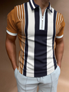 Männer zip-kragen polo-shirt – moderne freizeitmode aus hochwertigem stoff für casual anlässe
