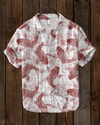 Männer casual shirt mit vintage koi-fisch design - künstlerisches kurzarmoberteil für den alltag