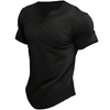Männliche kurzärmlige henley t-shirt für den lässigen alltag - gemütlicher baumwollmix, schicker schnitt