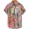 Blumenmuster kurzarmhemd - vielseitiges casual shirt für männer