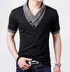 Männer t-shirt mit auffälligem kragen – lässiger stil für den alltag, aus softer stoffqualität