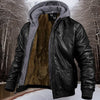 Männers lederjacke mit kapuze - lässiger chic