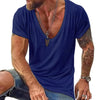 Männer t-shirt aus softer baumwolle mit v-ausschnitt und kurzen ärmeln - essentielle alltagsmode für aktive herren