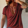 Männers v-neck t-shirt - atmungsaktives baumwoll-casual wear für den alltag