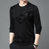 Männershirt mit drachenprint – trendiges langarm-tee für den casual-look