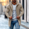 Männlicher ribbed strick-cardigan - vielseitiger mid-length für büro und freizeit