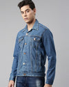 Männer denimjacke klassisch knopfverschluss in blau - lässiger stil für jeden tag