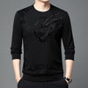 Männershirt mit drachenprint – trendiges langarm-tee für den casual-look