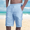 Cargo shorts - lässigi leinen shorts für männer mit taschen