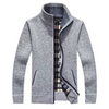 Männerstrickjacke für elegante winter-layering - zip-up jumper mit kariertem futter