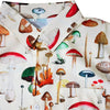 Männershirt mit auffälligem champignon-motiv – beiges kurzärmliges button-up