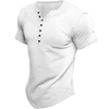 Männliche kurzärmlige henley t-shirt für den lässigen alltag - gemütlicher baumwollmix, schicker schnitt