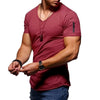 Lässiges v-ausschnitt t-shirt - herren kurzarm shirt