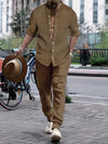 2-teilige lässige männeroutfit mit stylischem hemd und hosen - alltagsmode für wochenendaktivitäten