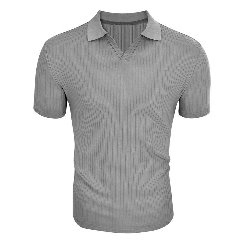 Männers polo-shirt mit ripp-optik – zeitgemässe freizeitmode für männer
