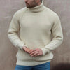Männer pullover mit grobem strick und rollkragen beige - lässige, vielseitige strickmode für den herbst